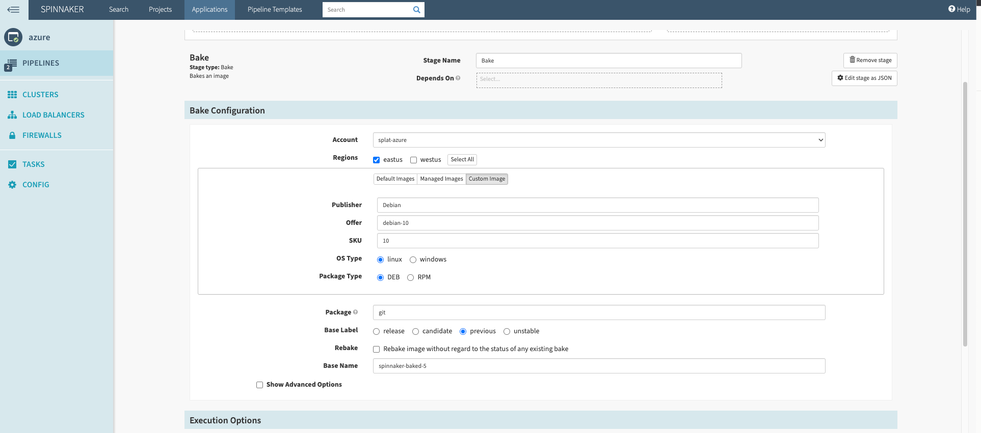 Custom image bake configuration.